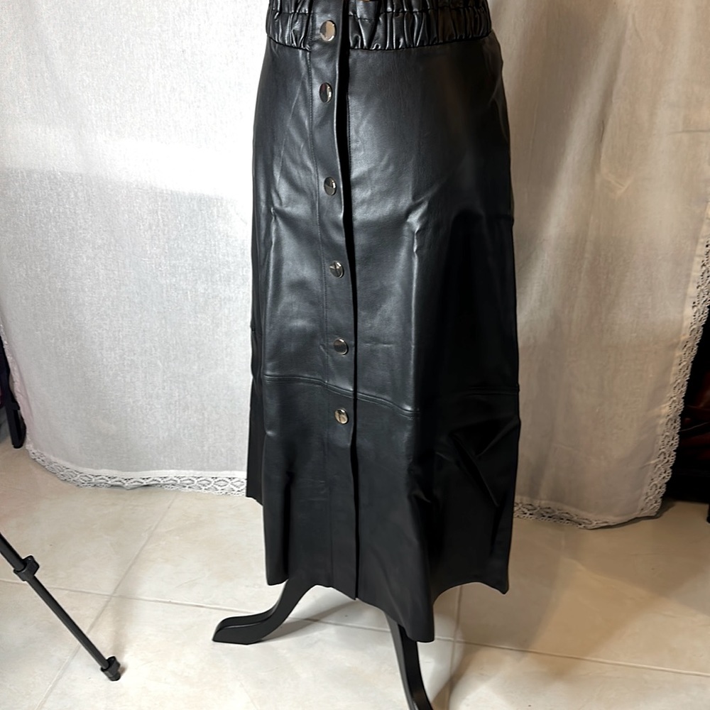 Zara black faux leather